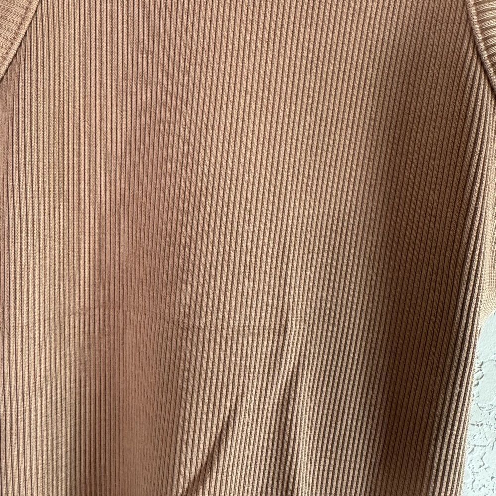 Agolde Tan Ribbed Bailey Tank Top Size S - Picture 2 of 11